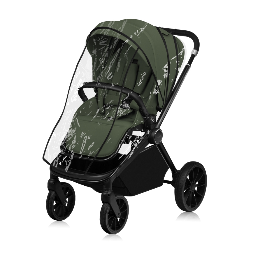 Lionelo - Poussette combinée 3-en-1 MIKA PLUS Vert olive