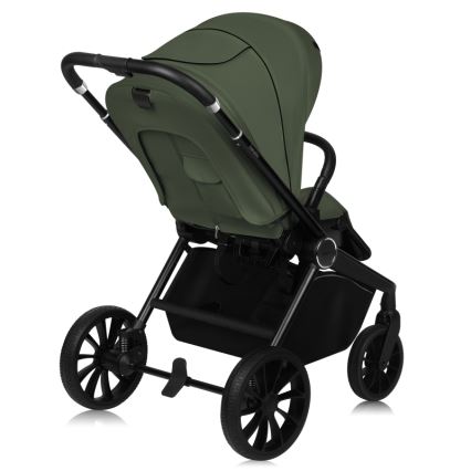 Lionelo - Poussette combinée 3-en-1 MIKA PLUS Vert olive
