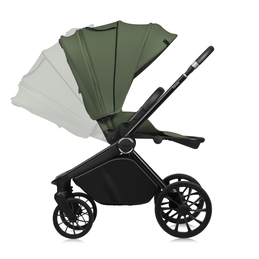 Lionelo - Poussette combinée 3-en-1 MIKA PLUS Vert olive