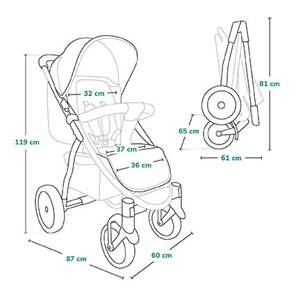 Lionelo - Poussette de sport ANNET TOUR verte