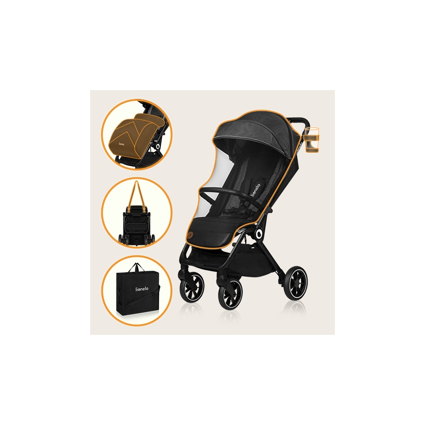 Lionelo - Poussette sportive CLOE noir/gris