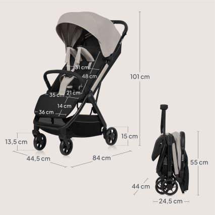 Lionelo - Poussette sportive JULIE AIR Beige Sable