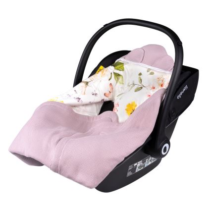 Lionelo - Pucksack für den Autokindersitz TRAVEL SWADDLE 90x90 cm Pink Flower