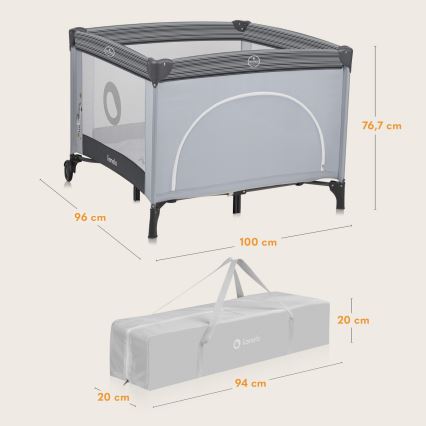 Lionelo - Recinto gioco BONNIE Grigio Pietra