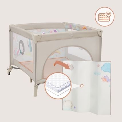 Lionelo - Recinto gioco MILLE PLUS Grigio Beige