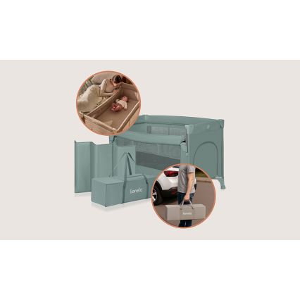 Lionelo - Reisebett 3-in-1 ELLEN Green Sage