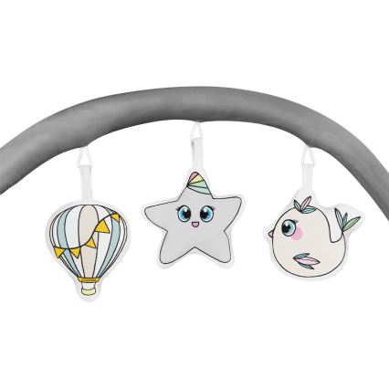 Lionelo - Reisebett FLOWER Grau Scandi