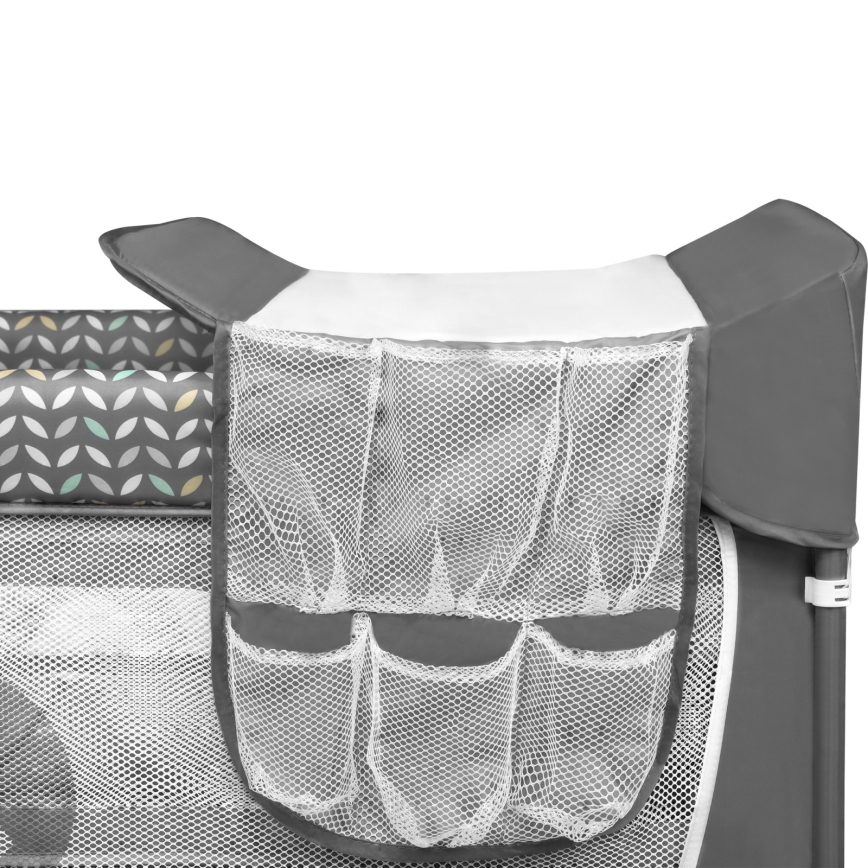 Lionelo - Reisebett FLOWER Grau Scandi