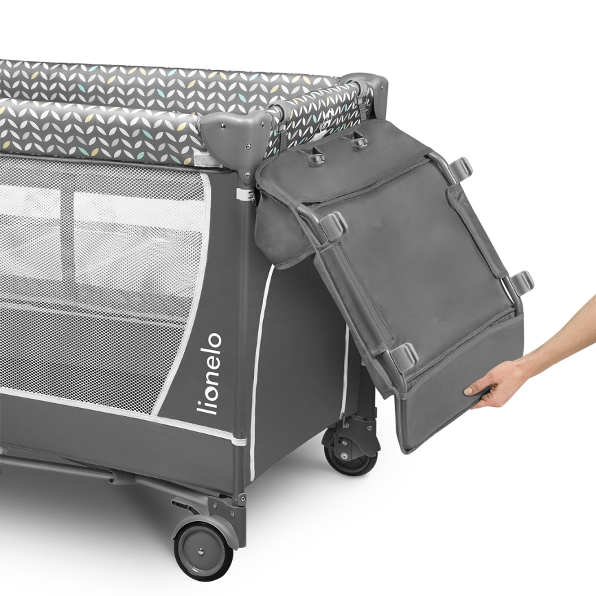Lionelo - Reisebett FLOWER Grau Scandi