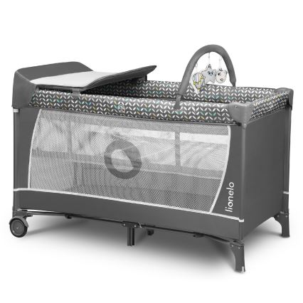Lionelo - Reisebett FLOWER Scandi Grau