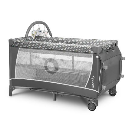 Lionelo - Reisebett FLOWER Scandi Grau