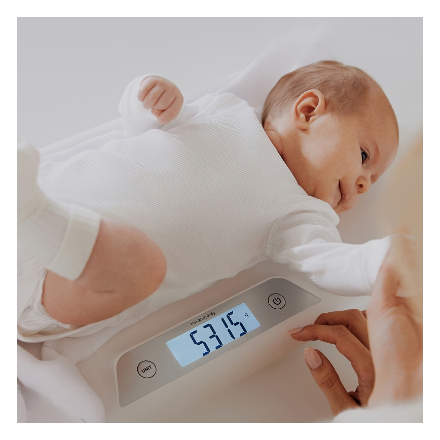 Lionelo - Scala per neonati BABYBALANCE 3xAAA