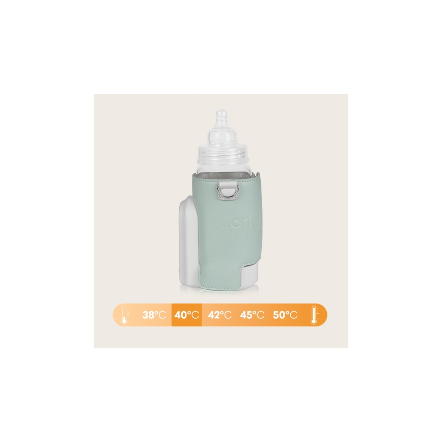 Lionelo - Scaldabiberon ricaricabile THERMUP GO EVO 18W/5V verde/bianco