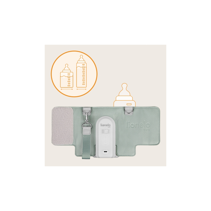 Lionelo - Scaldabiberon ricaricabile THERMUP GO EVO 18W/5V verde/bianco