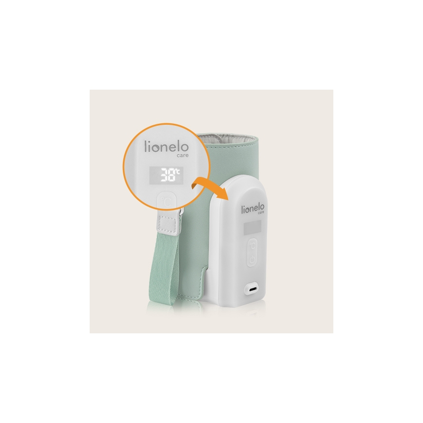 Lionelo - Scaldabiberon ricaricabile THERMUP GO EVO 18W/5V verde/bianco