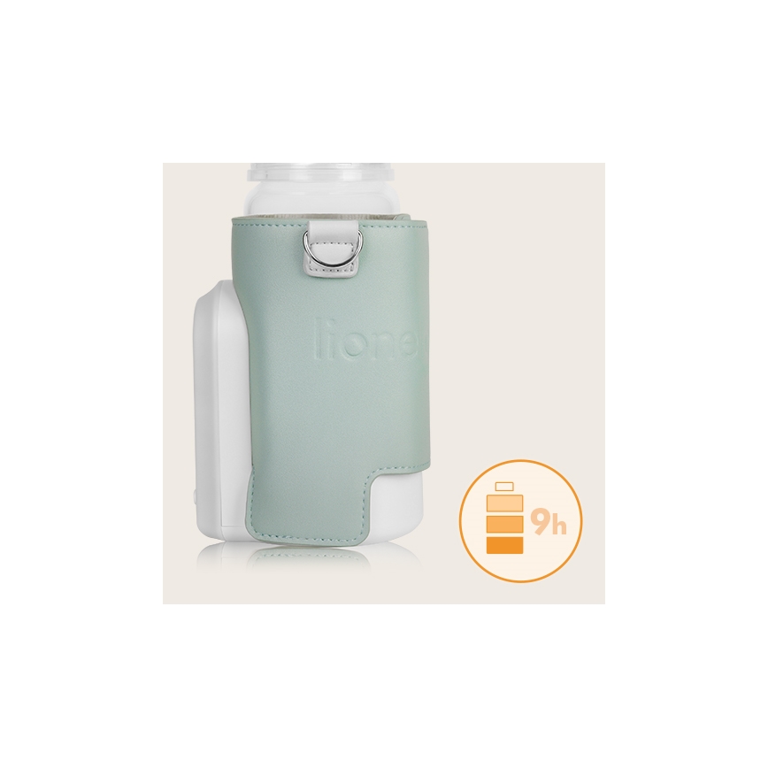Lionelo - Scaldabiberon ricaricabile THERMUP GO EVO 18W/5V verde/bianco