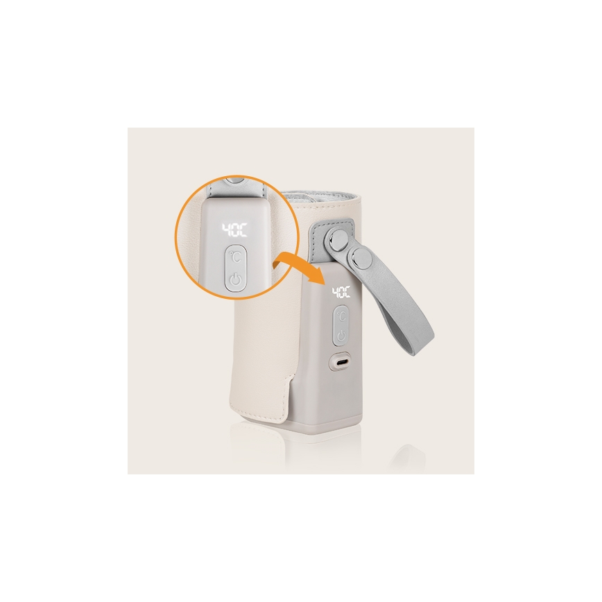 Lionelo - Scaldabiberon ricaricabile THERMUP GO PLUS 10W/5V beige