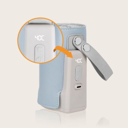Lionelo - Scaldabiberon ricaricabile THERMUP GO PLUS 10W/5V blu/grigio