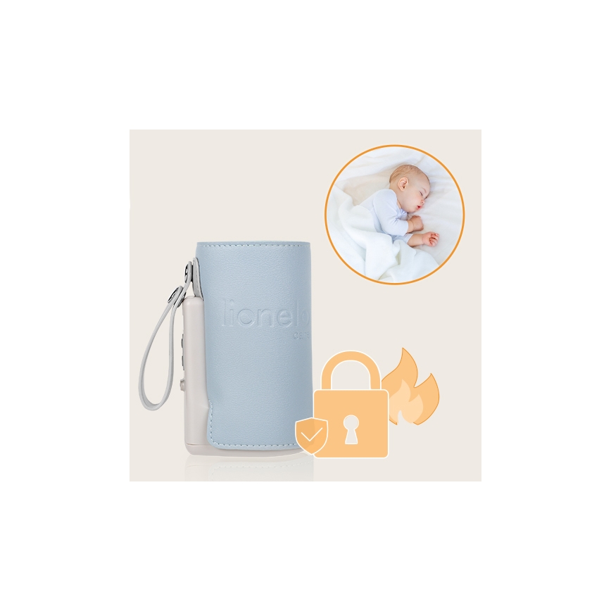 Lionelo - Scaldabiberon ricaricabile THERMUP GO PLUS 10W/5V blu/grigio