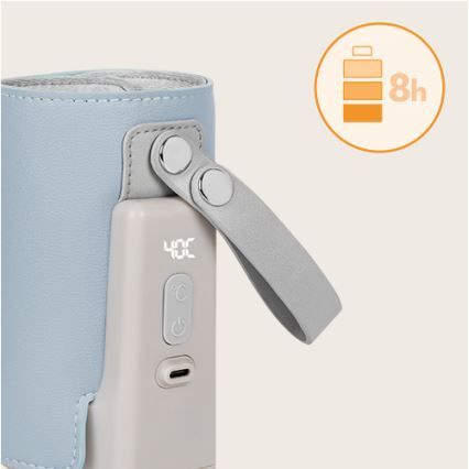 Lionelo - Scaldabiberon ricaricabile THERMUP GO PLUS 10W/5V blu/grigio
