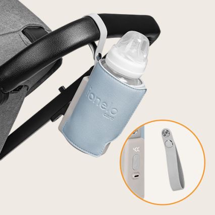 Lionelo - Scaldabiberon ricaricabile THERMUP GO PLUS 10W/5V blu/grigio
