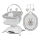 Lionelo - Sdraietta per neonati con melodia 2 in 1 BELLA 4xAA Grigio Cemento + telecomando
