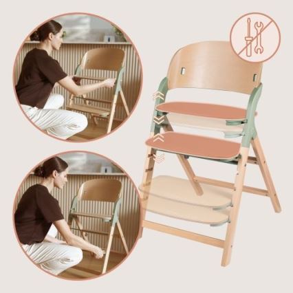 Lionelo - Seggiolina da pappa 3 in 1 MEGAN Legno Verde