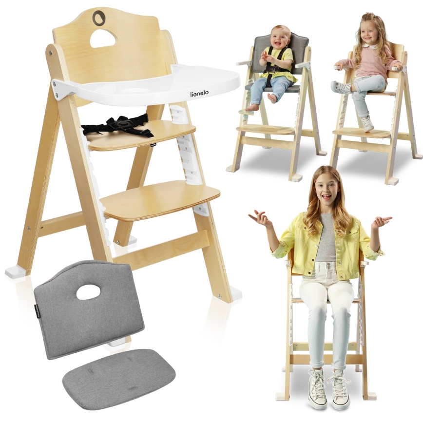Lionelo - Seggiolina da pranzo 3 in 1 FLORIS Bianco Naturale