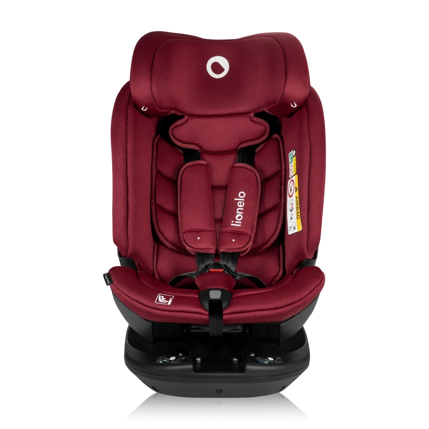 Lionelo - Seggiolino auto BASTIAAN con base girevole i-Size 40-150 cm Rosso bordeaux