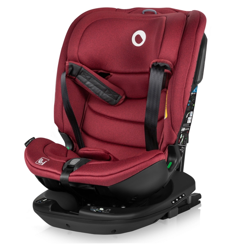 Lionelo - Seggiolino auto BASTIAAN con base girevole i-Size 40-150 cm Rosso bordeaux