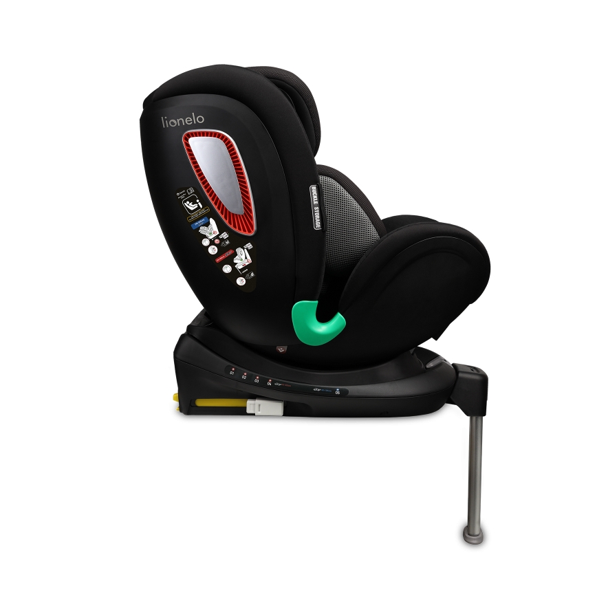 Lionelo - Seggiolino auto con base girevole ANTOON PLUS i-Size 40-105 cm Nero Onice