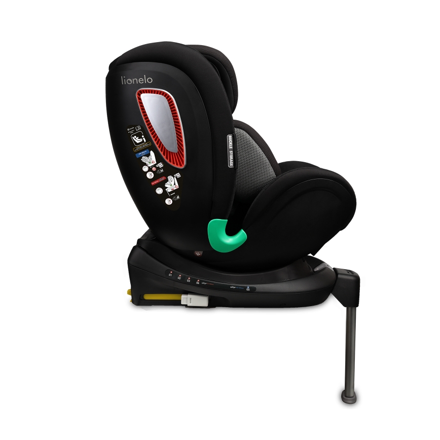 Lionelo - Seggiolino auto con base girevole ANTOON PLUS i-Size 40-105 cm Nero Onice