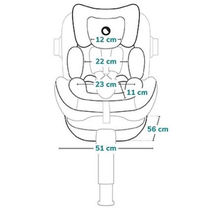 Lionelo - Seggiolino auto con base girevole ANTOON PLUS i-Size 40-105 cm Nero Onice