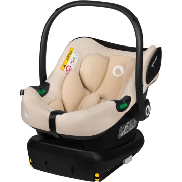 Lionelo - Seggiolino auto con base girevole ASTRID SET i-Size 40-87 cm Beige sabbia