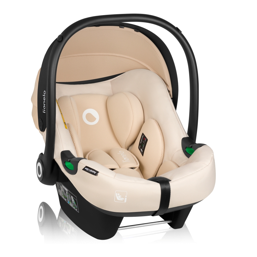 Lionelo - Seggiolino auto con base girevole ASTRID SET i-Size 40-87 cm Beige sabbia