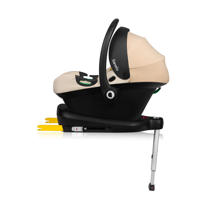 Lionelo - Seggiolino auto con base girevole ASTRID SET i-Size 40-87 cm Beige sabbia