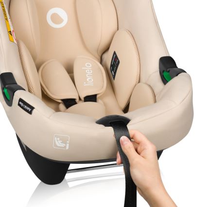 Lionelo - Seggiolino auto con base girevole ASTRID SET i-Size 40-87 cm Beige sabbia