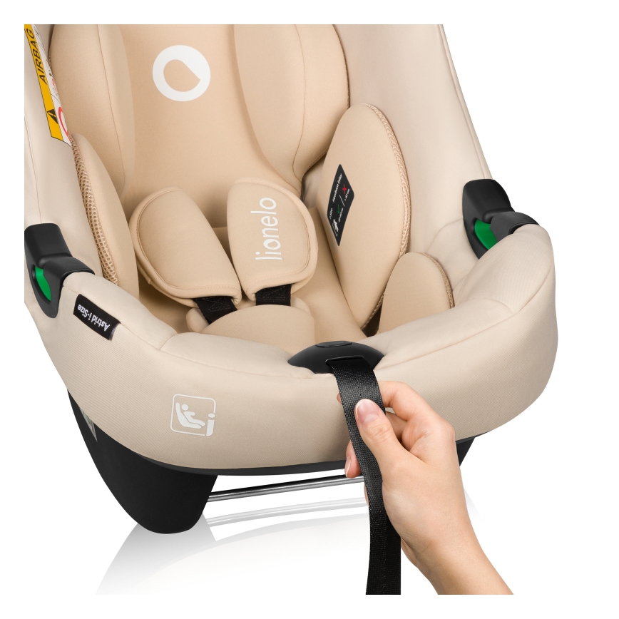 Lionelo - Seggiolino auto con base girevole ASTRID SET i-Size 40-87 cm Beige sabbia
