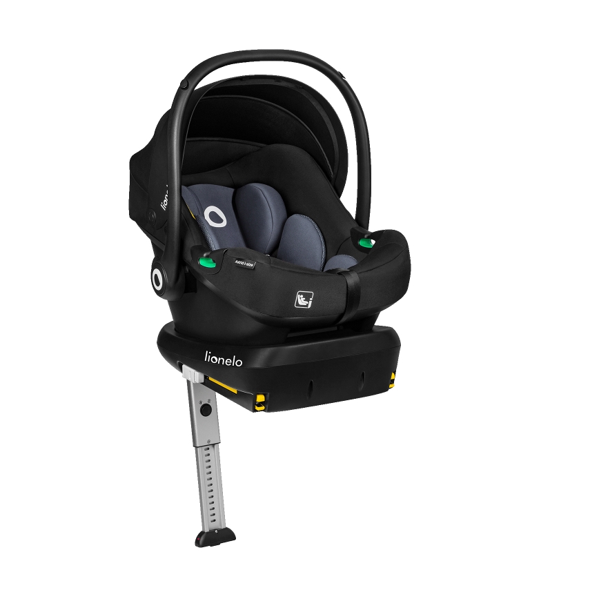 Lionelo - Seggiolino auto con base girevole ASTRID SET i-Size 40-87 cm Nero Grigio
