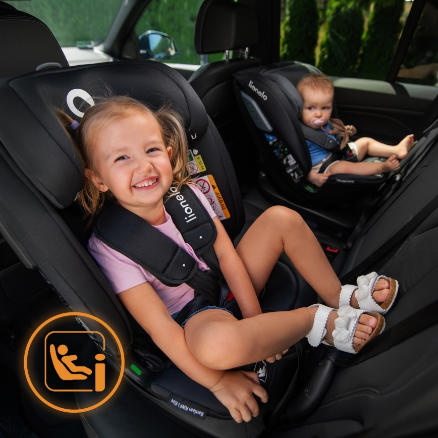 Lionelo - Seggiolino auto con base girevole BASTIAAN i-Size 40-150 cm Grey Stone