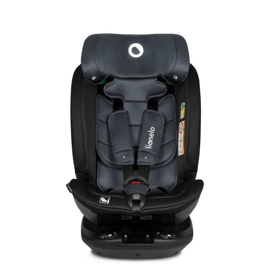 Lionelo - Seggiolino auto con base girevole BASTIAAN i-Size 40-150 cm Grey Stone