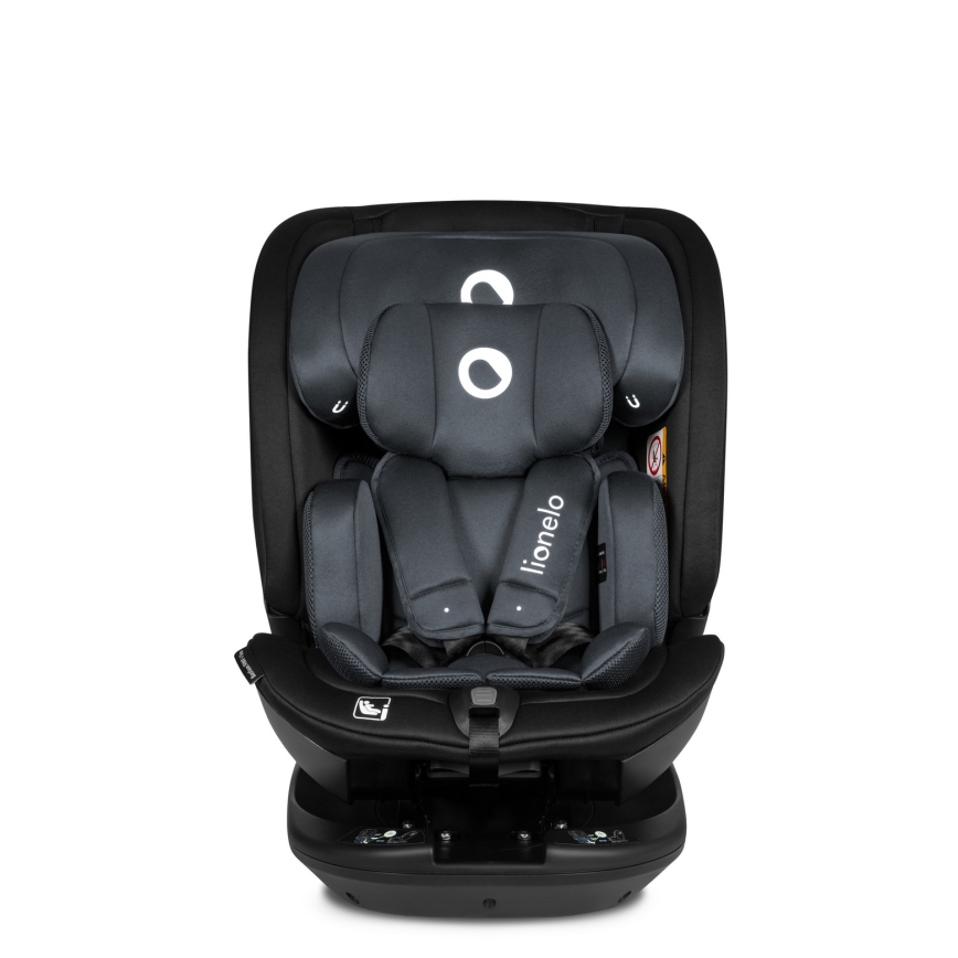 Lionelo - Seggiolino auto con base girevole BASTIAAN i-Size 40-150 cm Grigio Pietra
