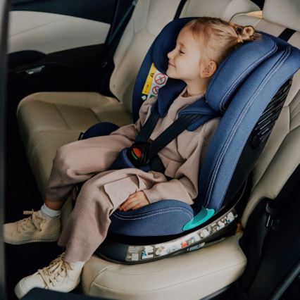 Lionelo - Seggiolino auto con base girevole BASTIAAN ONE i-Size 40-150 cm Blu Navy