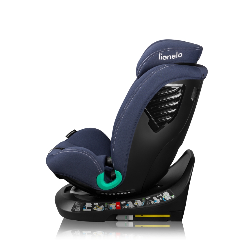 Lionelo - Seggiolino auto con base girevole BASTIAAN ONE i-Size 40-150 cm Blu Navy