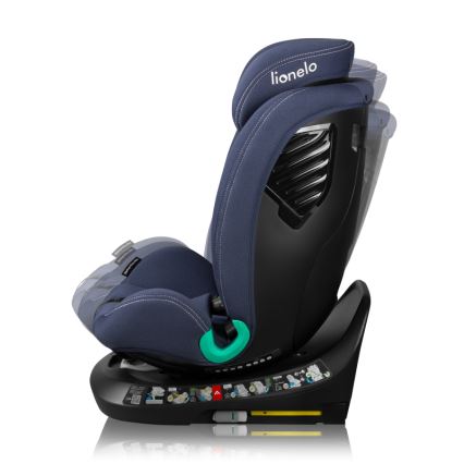 Lionelo - Seggiolino auto con base girevole BASTIAAN ONE i-Size 40-150 cm Blu Navy