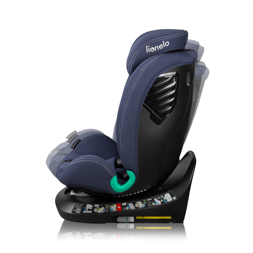Lionelo - Seggiolino auto con base girevole BASTIAAN ONE i-Size 40-150 cm Blu Navy