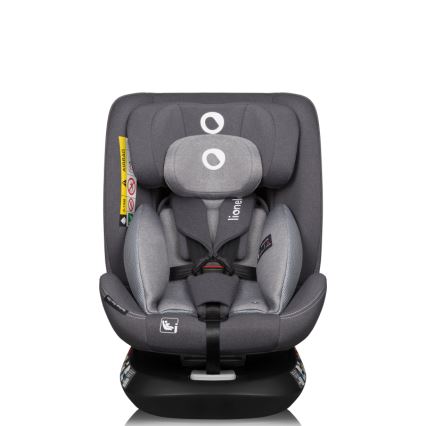 Lionelo - Seggiolino auto con base girevole BASTIAAN ONE i-Size 40-150 cm Grigio Stone