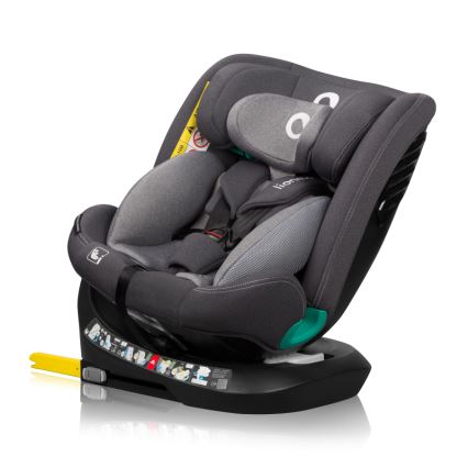 Lionelo - Seggiolino auto con base girevole BASTIAAN ONE i-Size 40-150 cm Grigio Stone