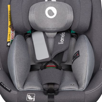 Lionelo - Seggiolino auto con base girevole BASTIAAN ONE i-Size 40-150 cm Grigio Stone