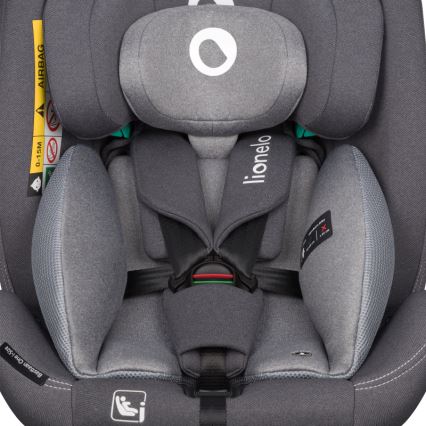 Lionelo - Seggiolino auto con base girevole BASTIAAN ONE i-Size 40-150 cm Grigio Stone